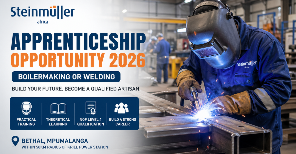 Apprenticeship Opportunity 2026: Boilermaking or Welding in Mpumalanga