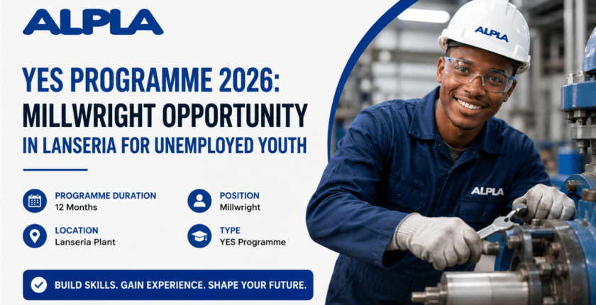 ALPLA YES Programme 2026: Millwright Opportunity in Lanseria for Unemployed Youth
