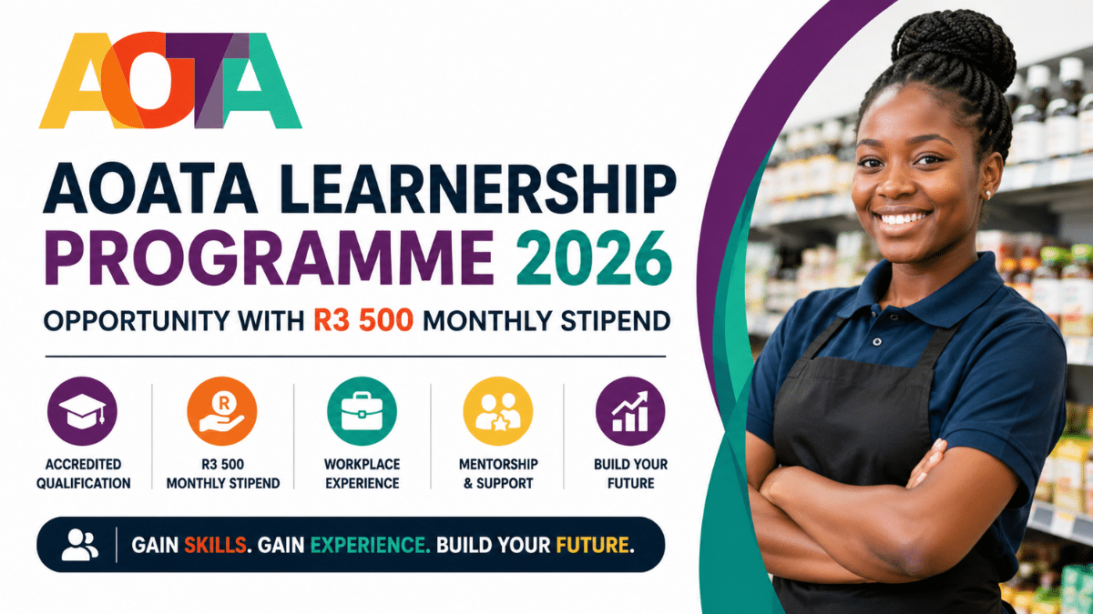 AOATA Learnership Programme 2026 | Opportunity With R3 500 Monthly Stipend