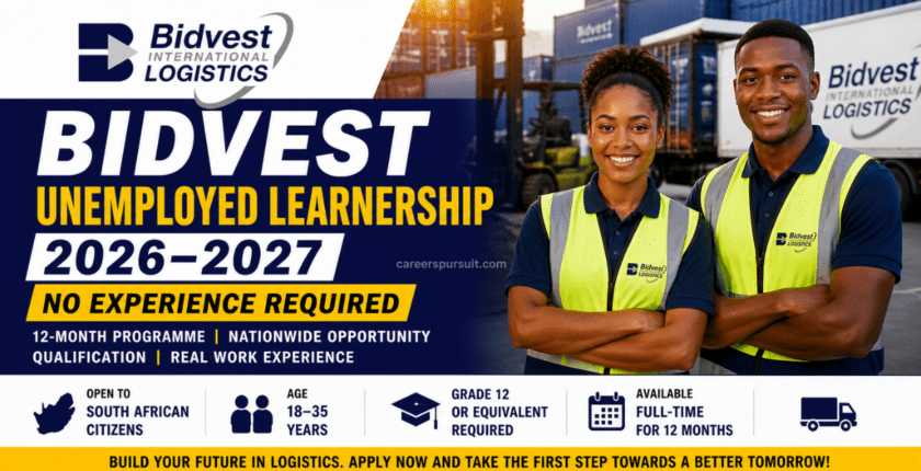 Bidvest Unemployed Learnership 2026–2027: No Experience Required