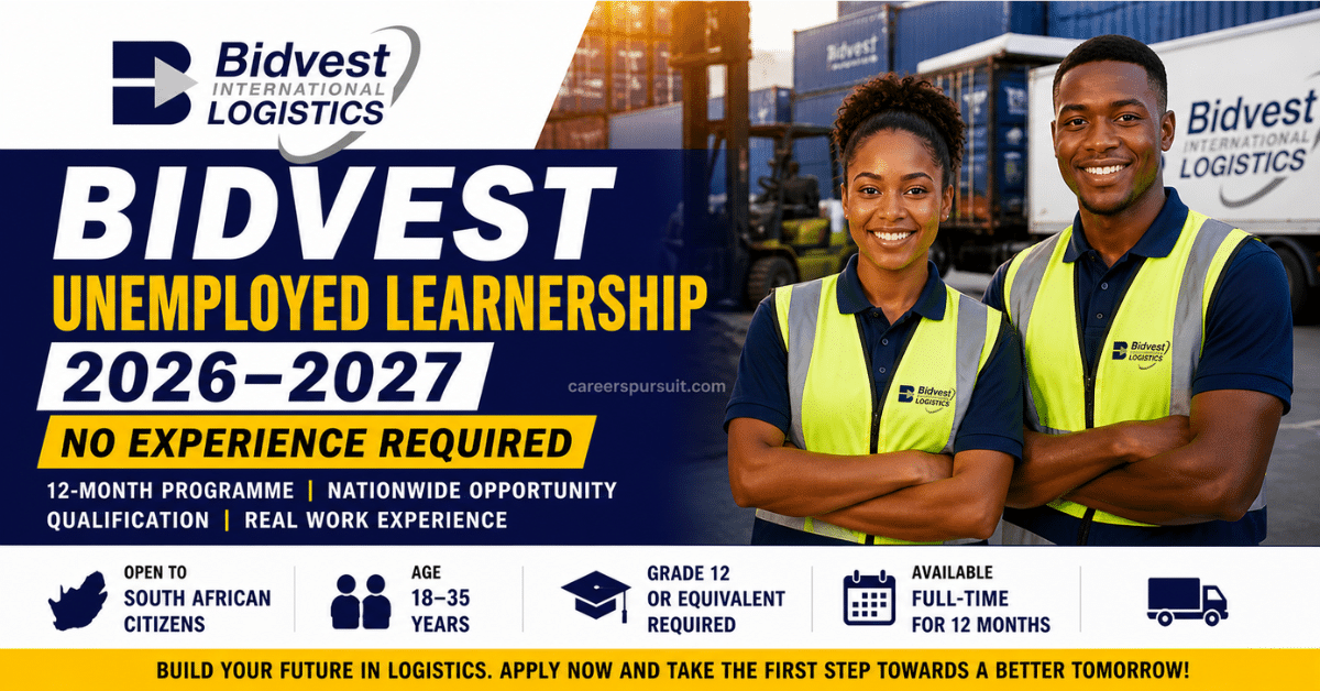 Bidvest Unemployed Learnership 2026–2027: No Experience Required