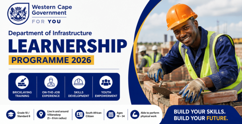 Department of Infrastructure Western Cape Learnership Programme 2026