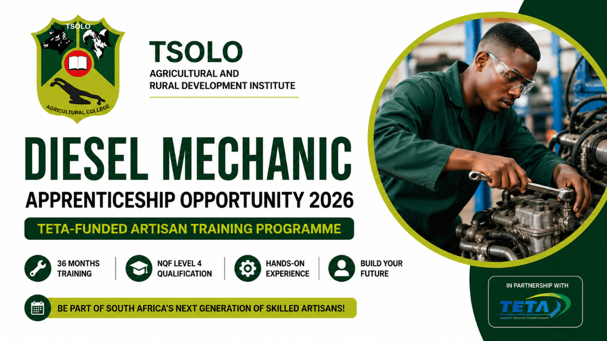 Diesel Mechanic Apprenticeship Opportunity 2026 | TETA-Funded Artisan Training Programme