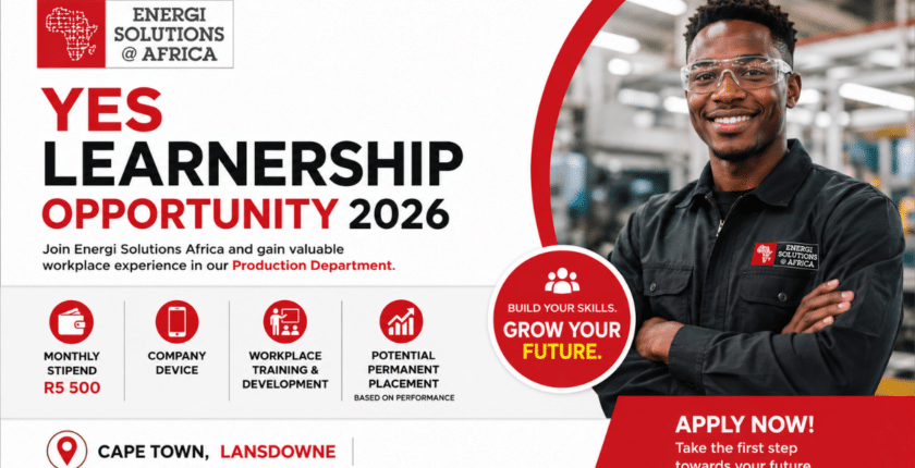 Energi Solutions YES Learnership Opportunity 2026 | Stipend R5 500 Per Month