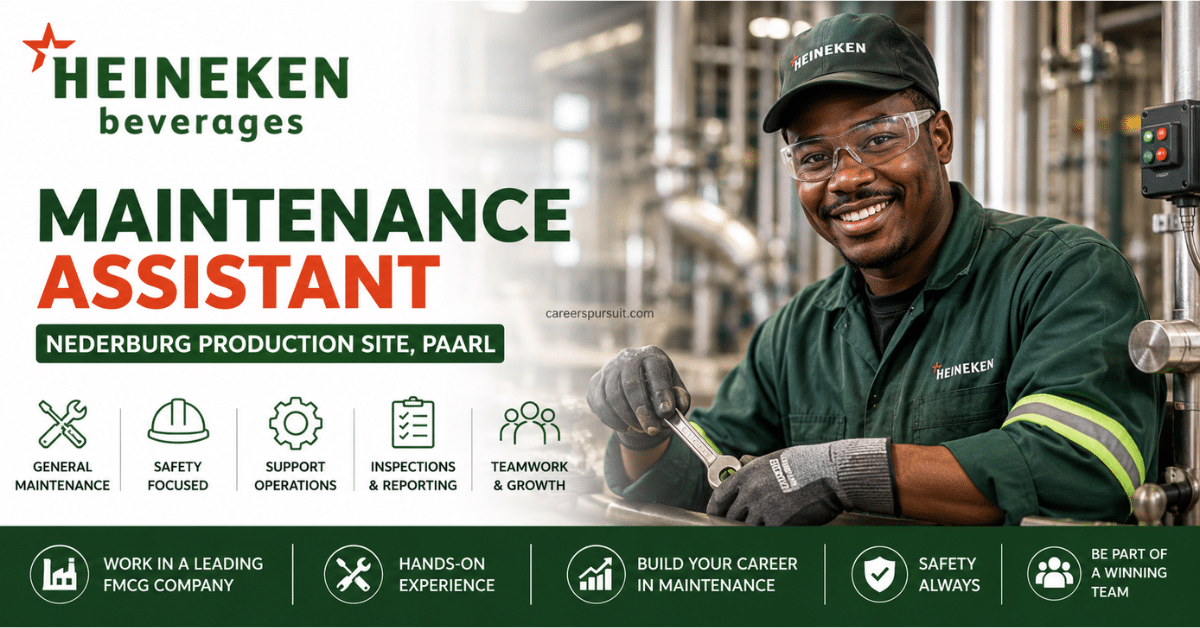 Heineken Maintenance Assistant Job Opportunity 2026 in Paarl, Western Cape