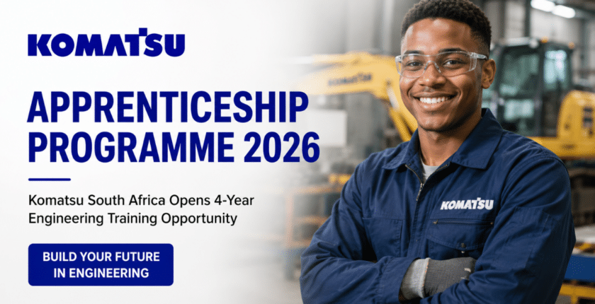 Komatsu Apprenticeship Programme 2026: Komatsu South Africa Opens 4-Year Engineering Training Opportunity