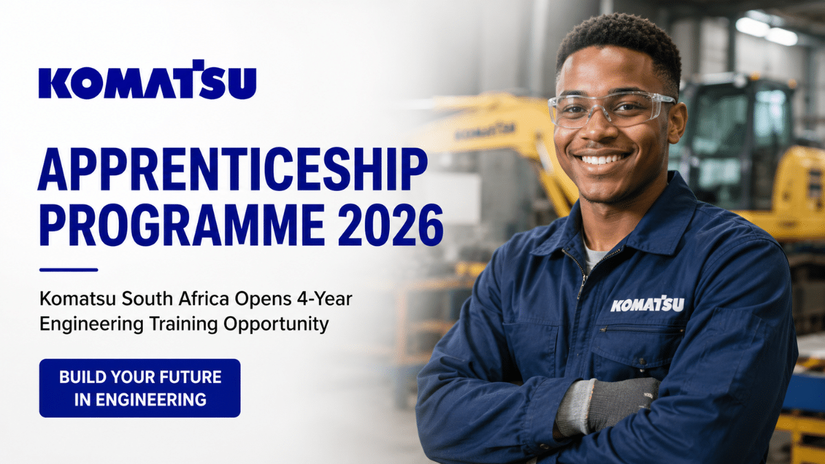 Komatsu Apprenticeship Programme 2026: Komatsu South Africa Opens 4-Year Engineering Training Opportunity