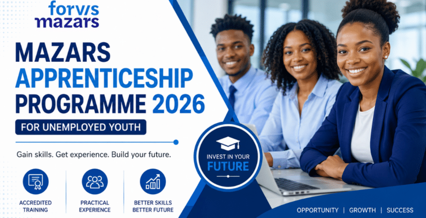 Mazars apprenticeship Programme 2026 for Unemployed Youth