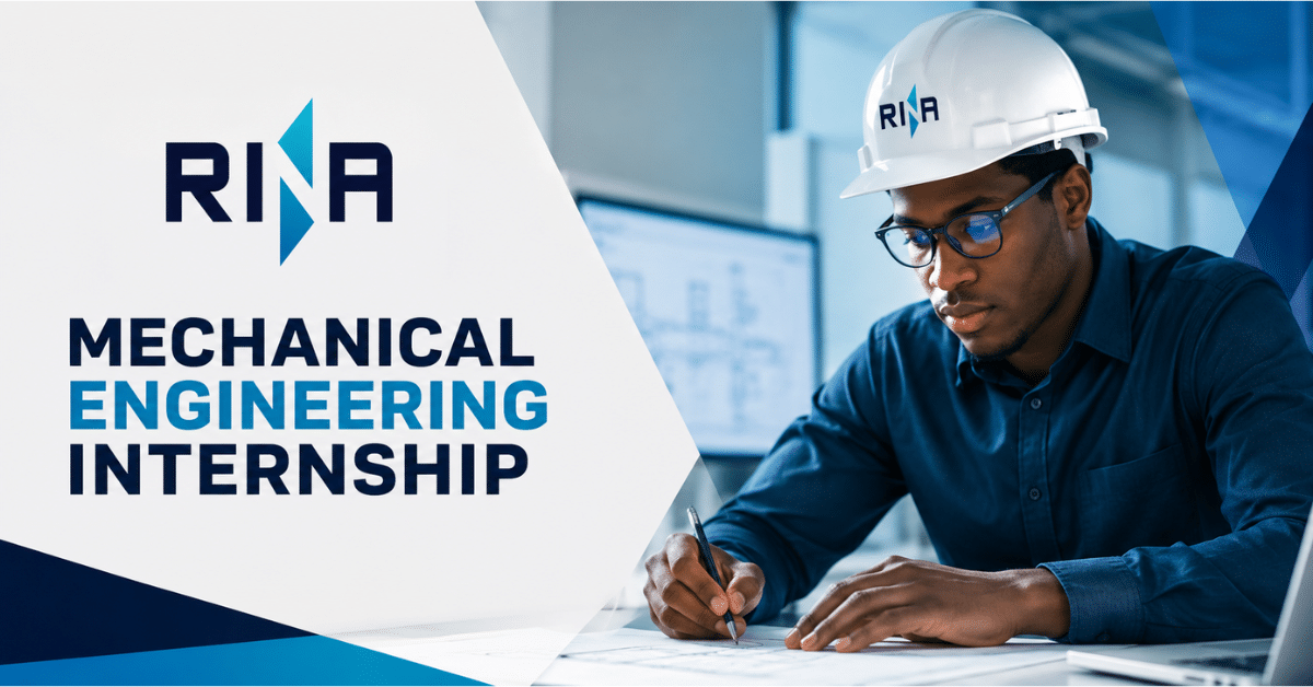RINA Mechanical Engineering Internship Opportunity 2026 in Cape Town