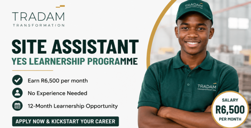 Site Assistant YES Learnership Programme (R6,500 Per Month) – No Experience Needed