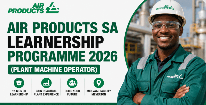 Air Products SA Learnership Programme 2026 (Plant Machine Operator)