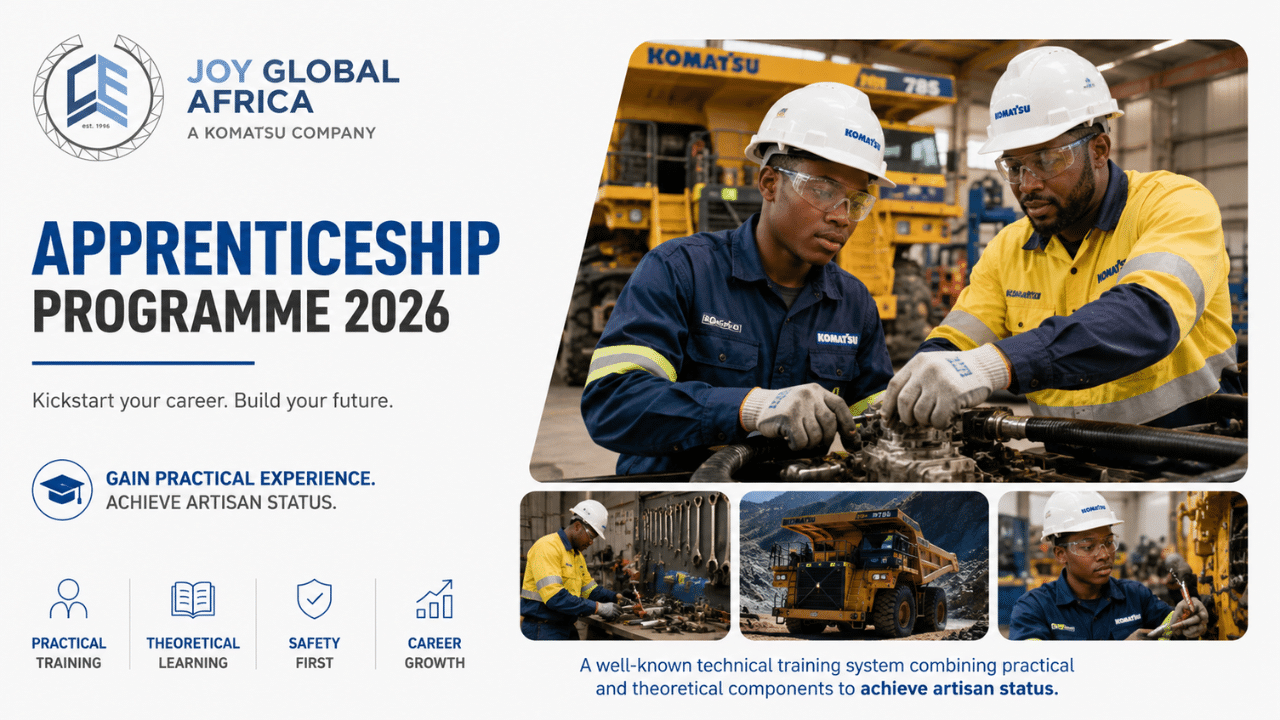 Joy Global Africa Apprenticeship Programme 2026: Komatsu Mining Corporation Opportunities