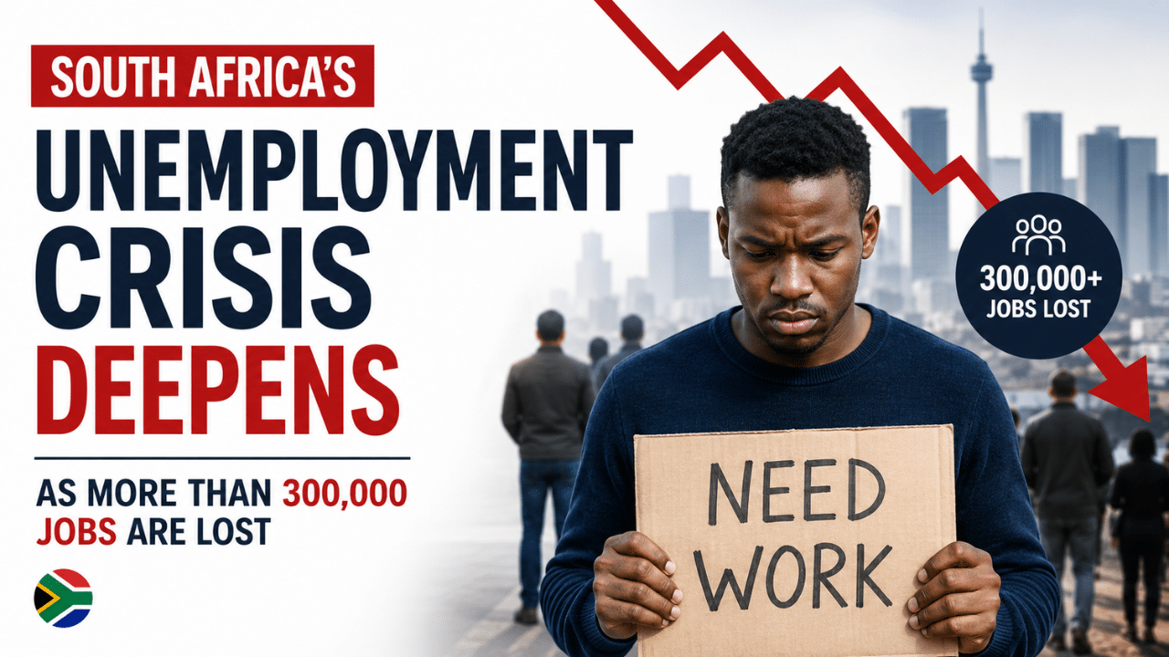 South Africa's Unemployment Crisis Deepens as More Than 300,000 Jobs Are Lost.