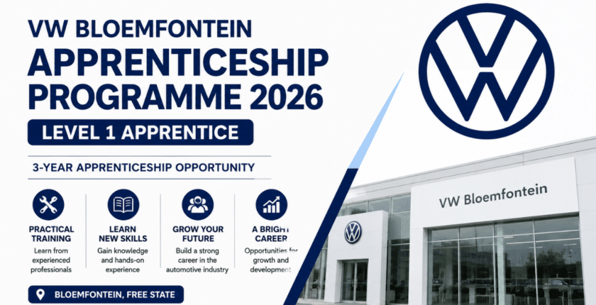 VW Bloemfontein Apprenticeship Programme 2026 (Level 1 Apprentice)